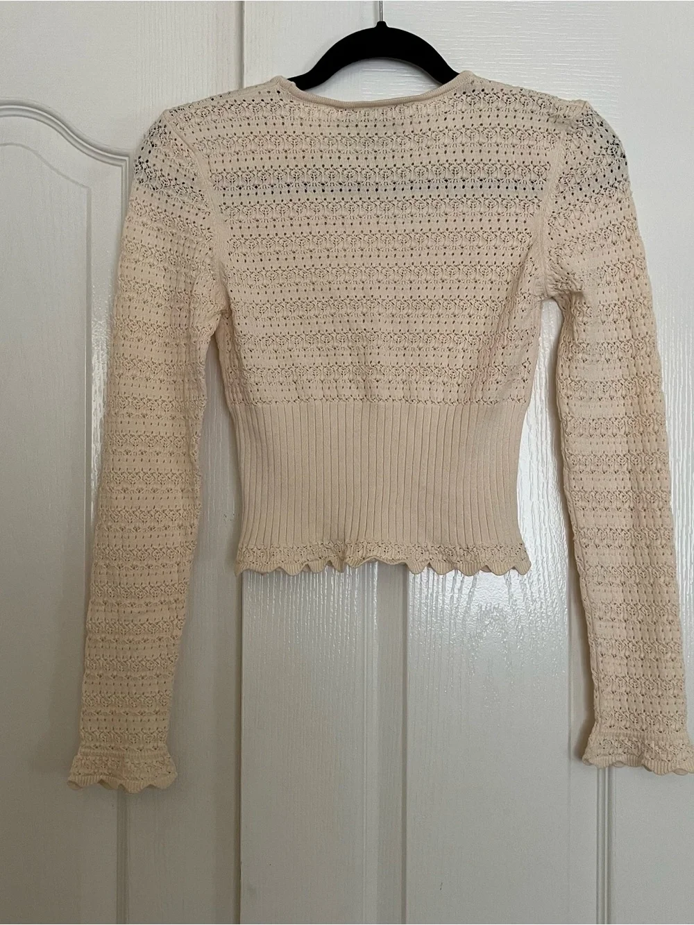 Zara cream pointelle sweater